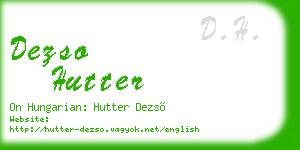 dezso hutter business card
